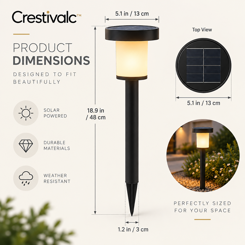 Crestivalic™ Solar Outdoor Pathway Light | Weather-Resistant LED Garden Stake Lamp