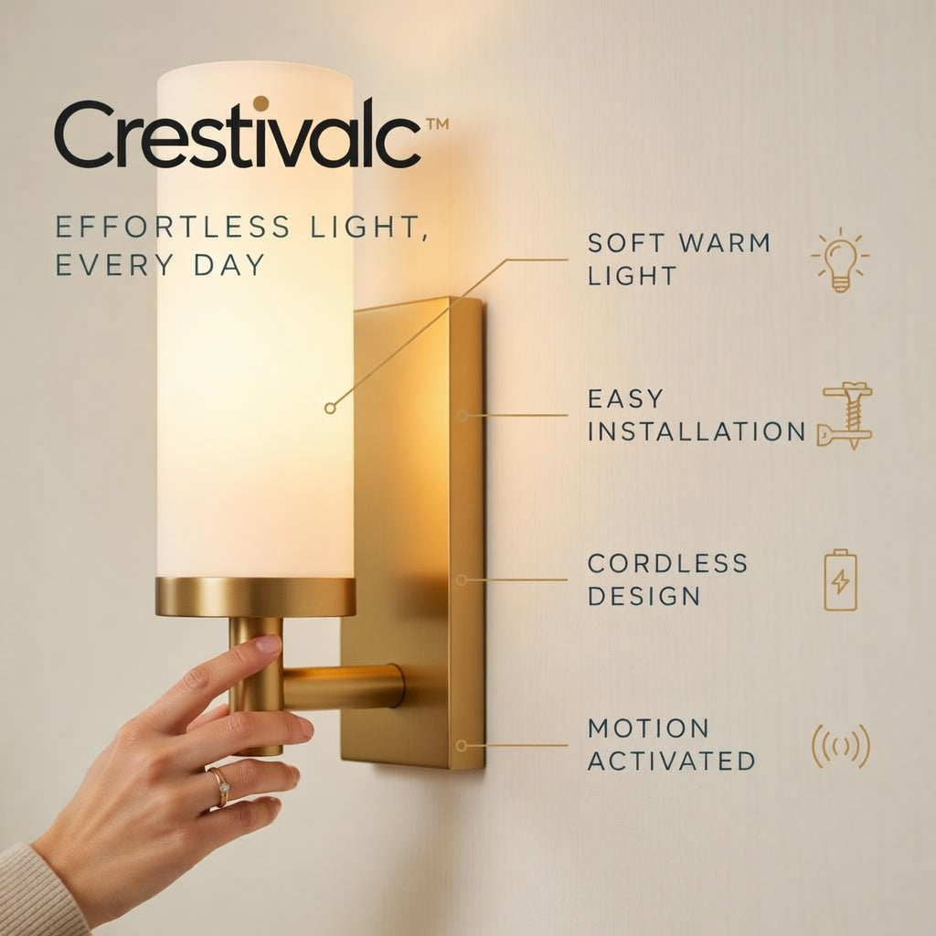 Crestivalc™ Motion Sensor Wall Sconce | Cordless Soft Warm LED Wall Lamp