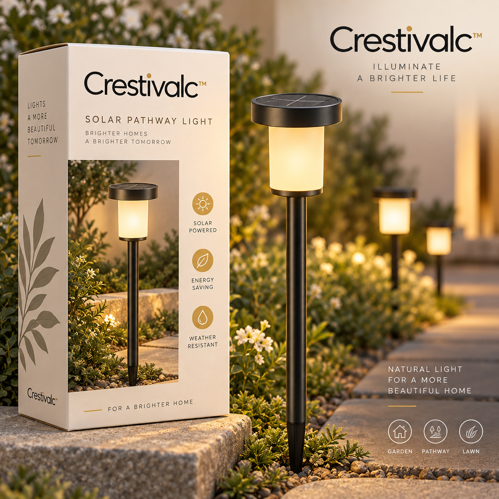 Crestivalic™ Solar Outdoor Pathway Light | Weather-Resistant LED Garden Stake Lamp