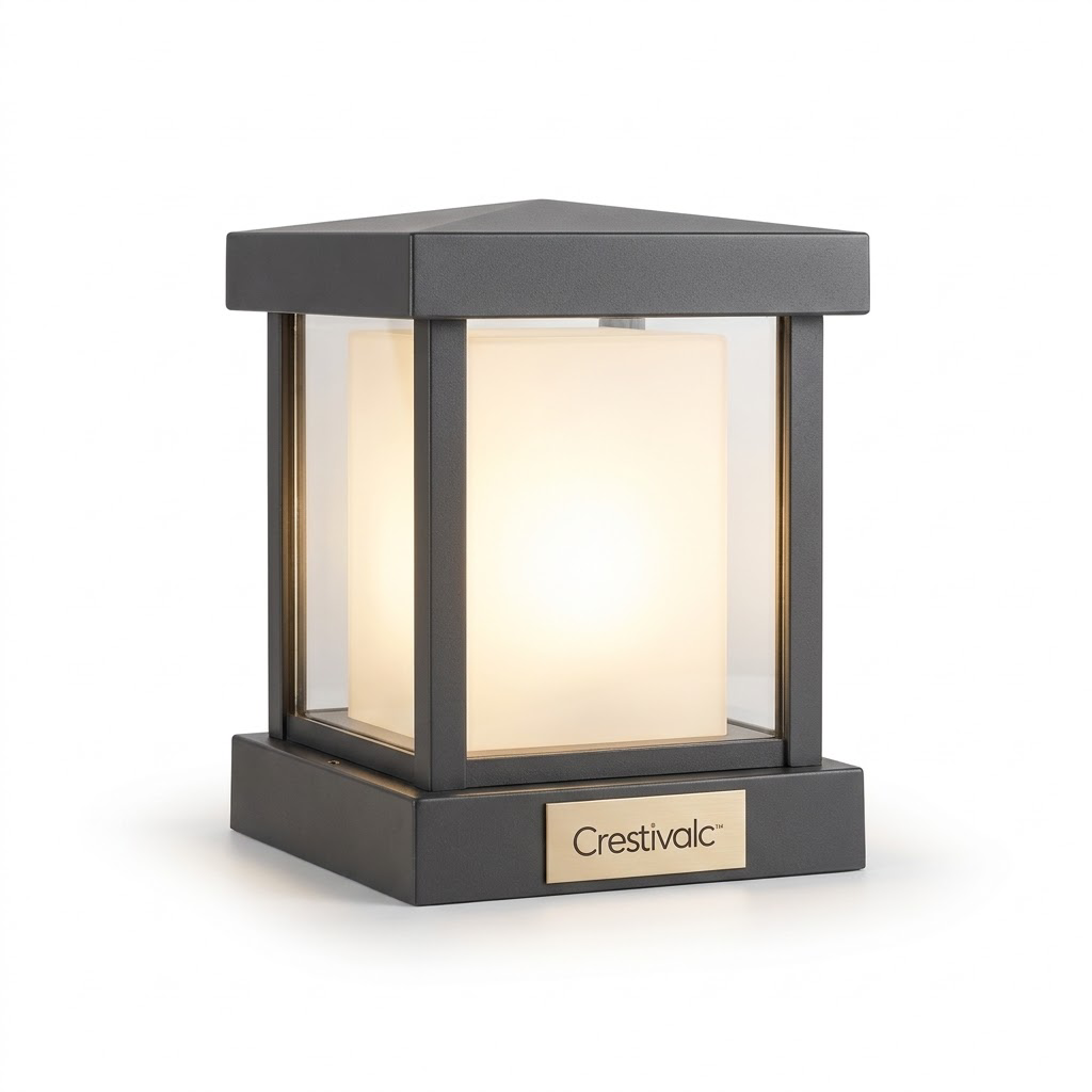 Crestivalc™ Solar Outdoor Post Light | Automatic Dusk-to-Dawn Weather-Ready LED Pillar Lamp