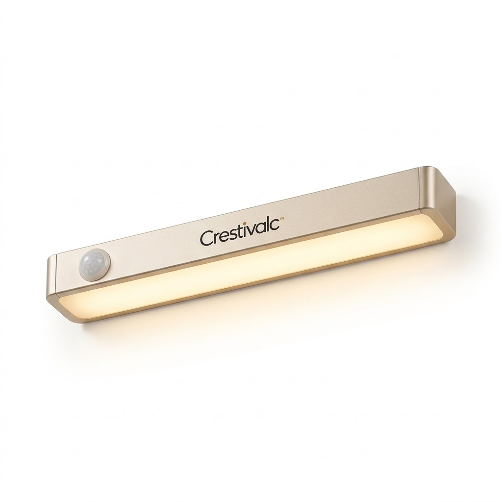 Crestivalc™ Slim Motion Sensor Light Bar | 12.6-Inch Warm LED Under-Cabinet & Closet Light