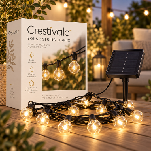 Crestivalc™ Solar String Light Panel | Weather-Ready Outdoor Solar Power Module for Garden & Patio Lighting