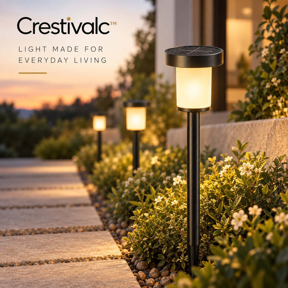 Crestivalic™ Solar Outdoor Pathway Light | Weather-Resistant LED Garden Stake Lamp