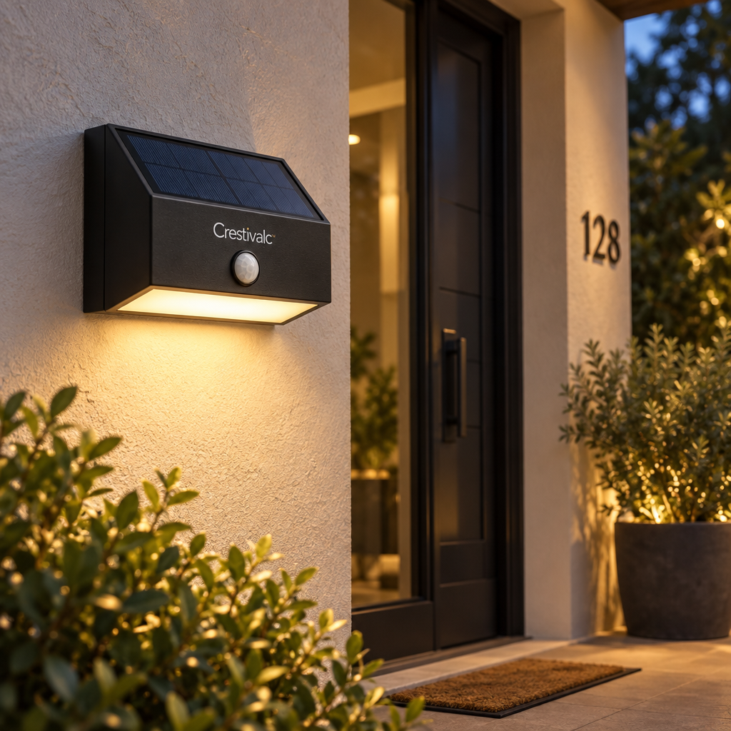 Crestivalic™ Solar Outdoor Wall Light | Automatic Dusk-to-Dawn Weather-Resistant LED Sconce