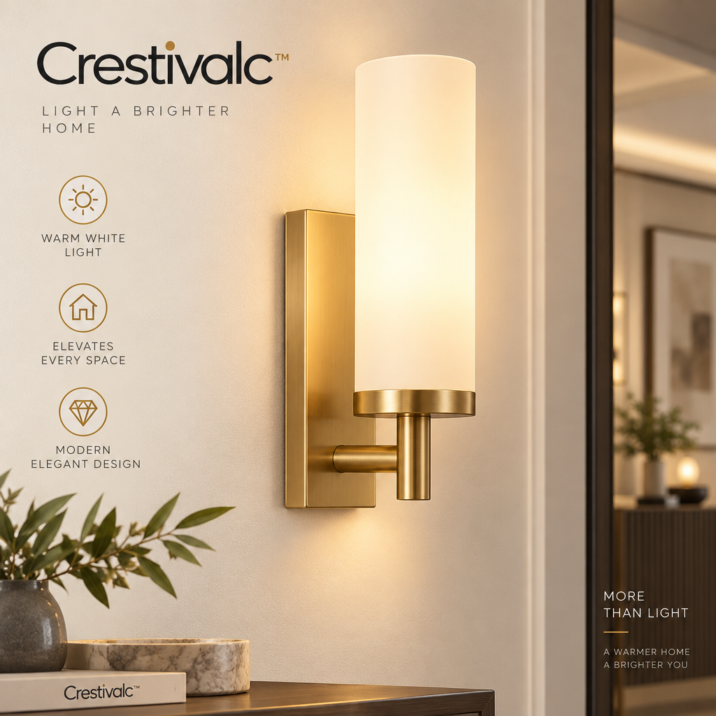Crestivalc™ Motion Sensor Wall Sconce | Cordless Soft Warm LED Wall Lamp