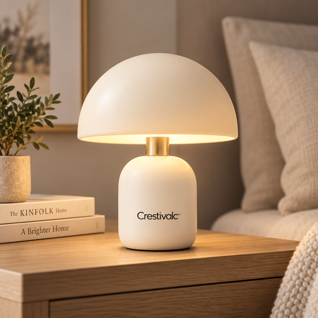 Crestivalc™ Rechargeable Touch Table Lamp | Cordless Warm Ambient Bedside & Accent Light