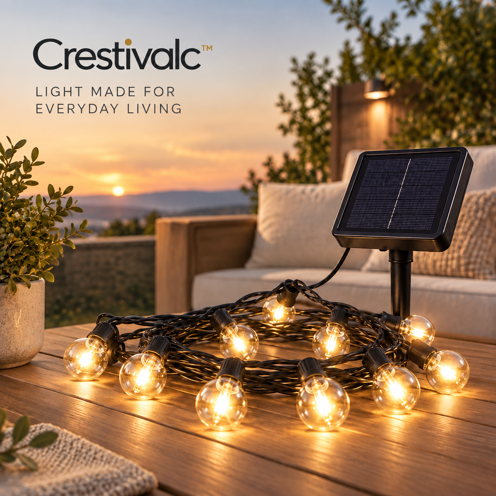 Crestivalc™ Solar String Light Panel | Weather-Ready Outdoor Solar Power Module for Garden & Patio Lighting
