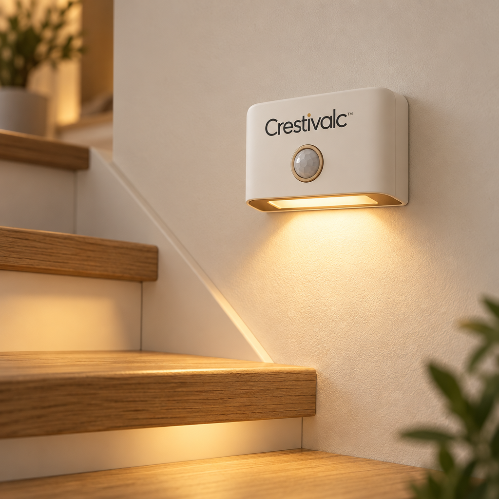 Crestivalc™ Motion Sensor Wall Night Light | Cordless Warm LED Guide Light