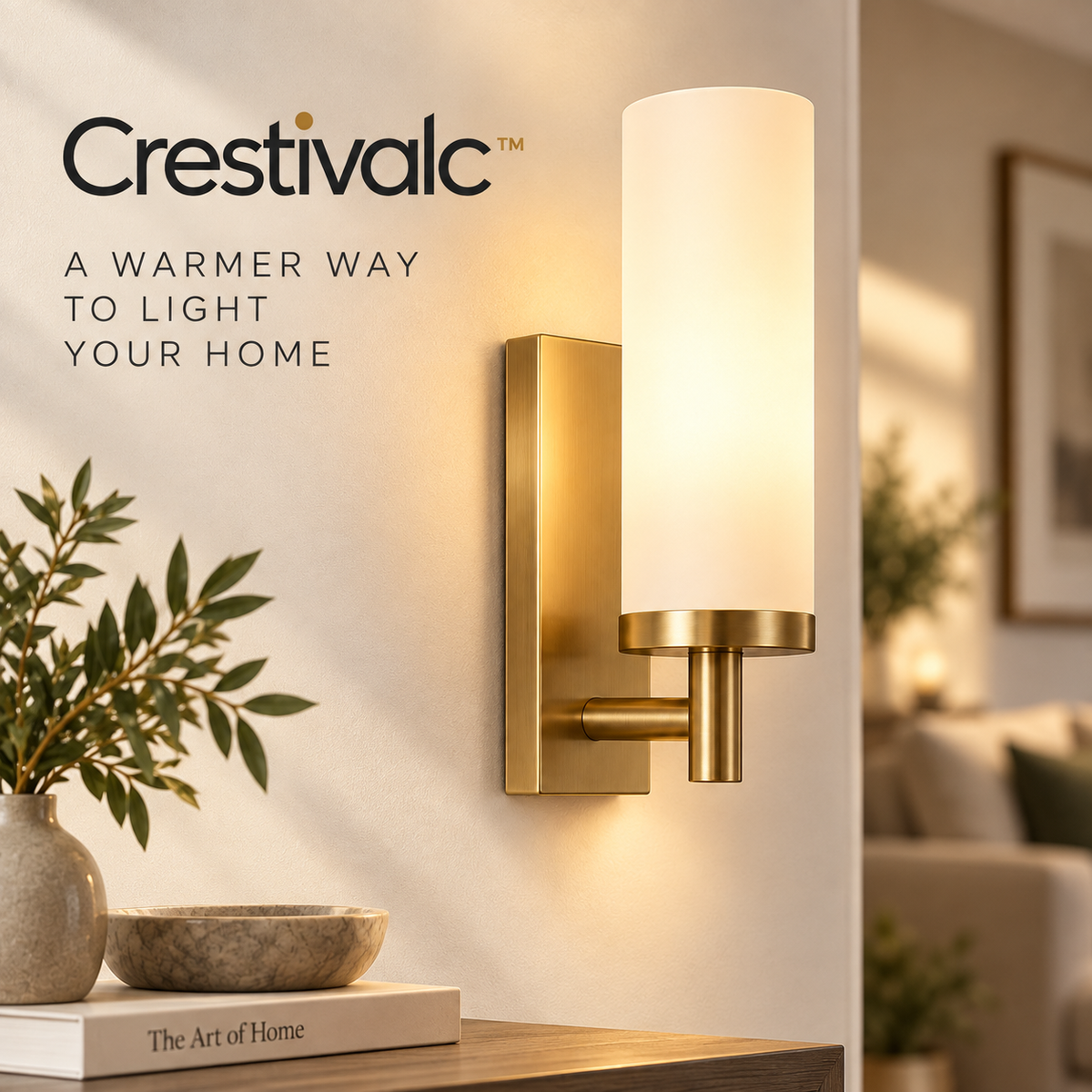 Crestivalc™ Motion Sensor Wall Sconce | Cordless Soft Warm LED Wall Lamp