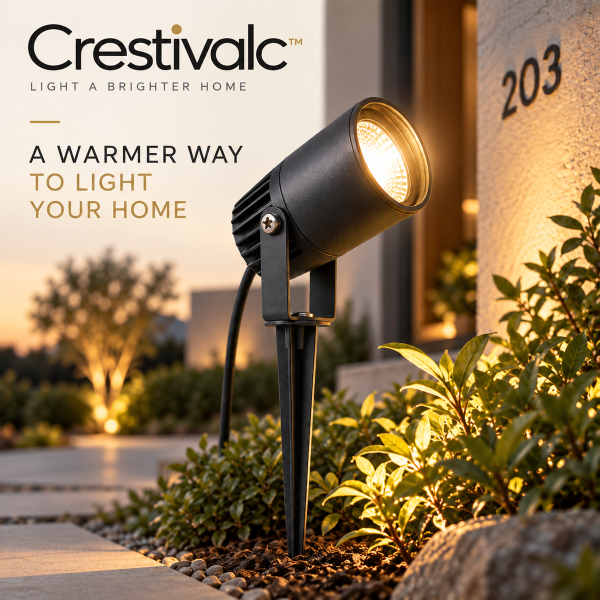 Crestivalc™ Solar Landscape Spotlight | Automatic Dusk-to-Dawn Outdoor Garden Accent Ligh
