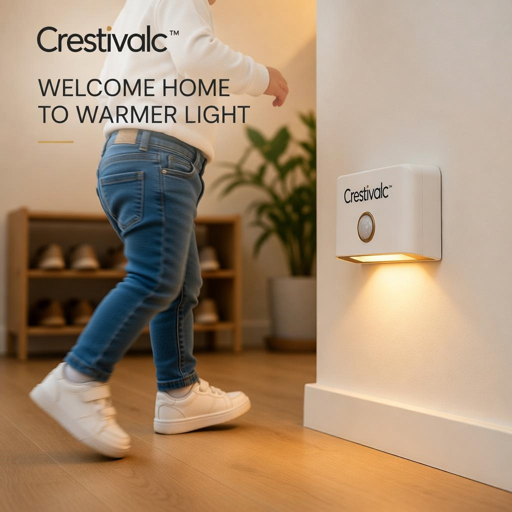Crestivalc™ Motion Sensor Wall Night Light | Cordless Warm LED Guide Light