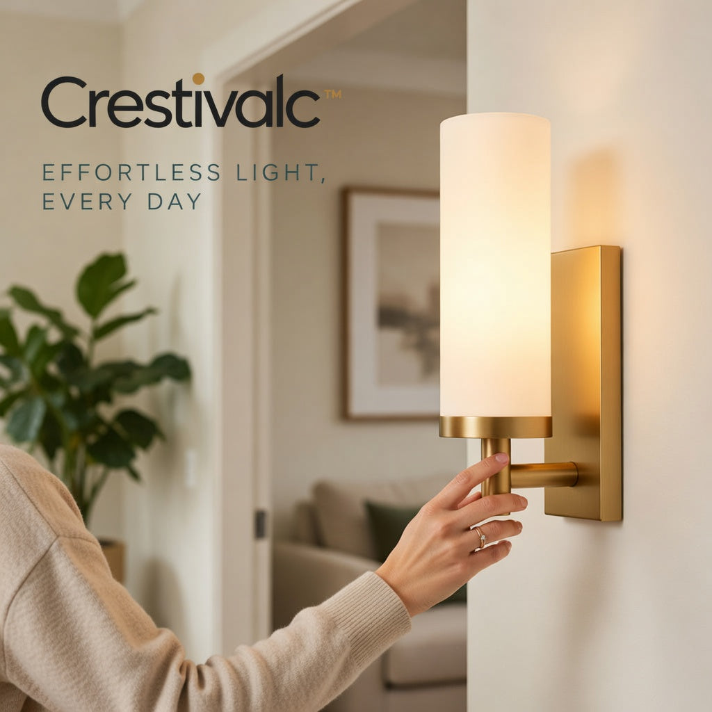 Crestivalc™ Motion Sensor Wall Sconce | Cordless Soft Warm LED Wall Lamp
