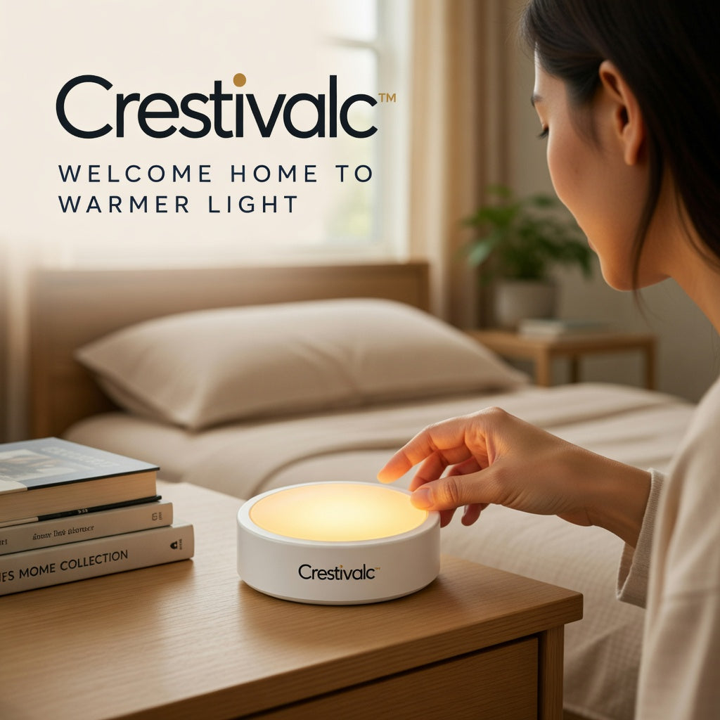 Crestivalc™ Rechargeable Touch Ambient Lamp | Cordless 2700K Warm LED Bedside Light