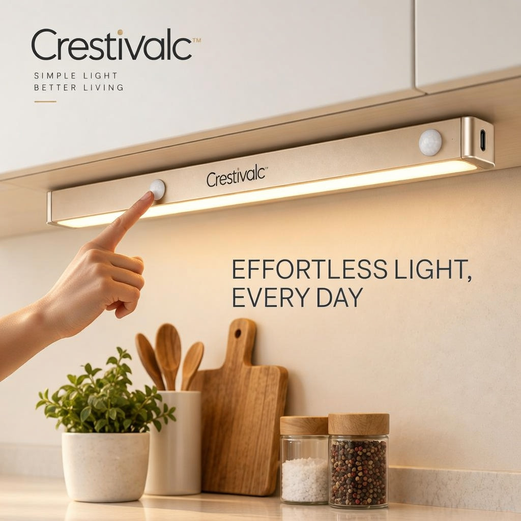Crestivalc™ Motion Sensor Wall Light | Cordless Warm LED Accent Lamp with Premium Aluminum Body