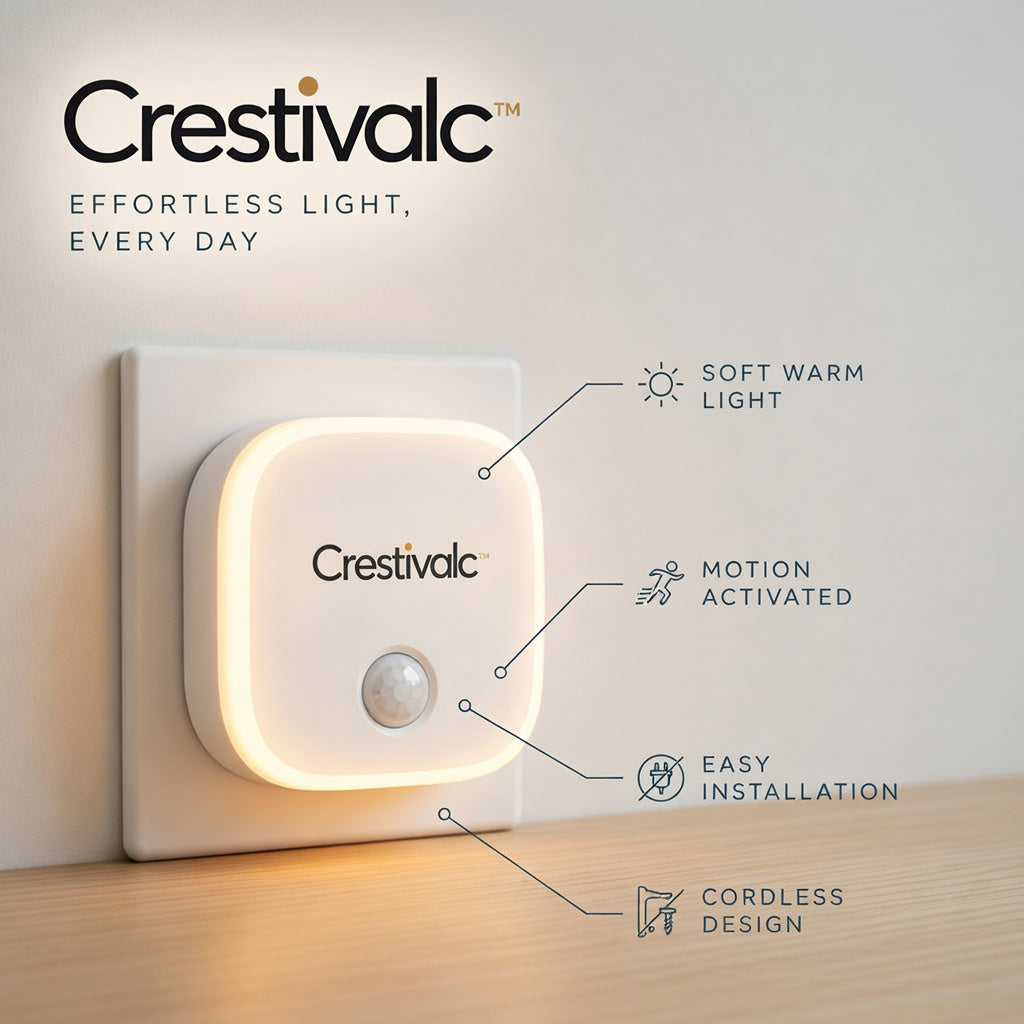 Crestivalc™ Motion Sensor Night Light | Cordless Soft Warm LED Wall Light