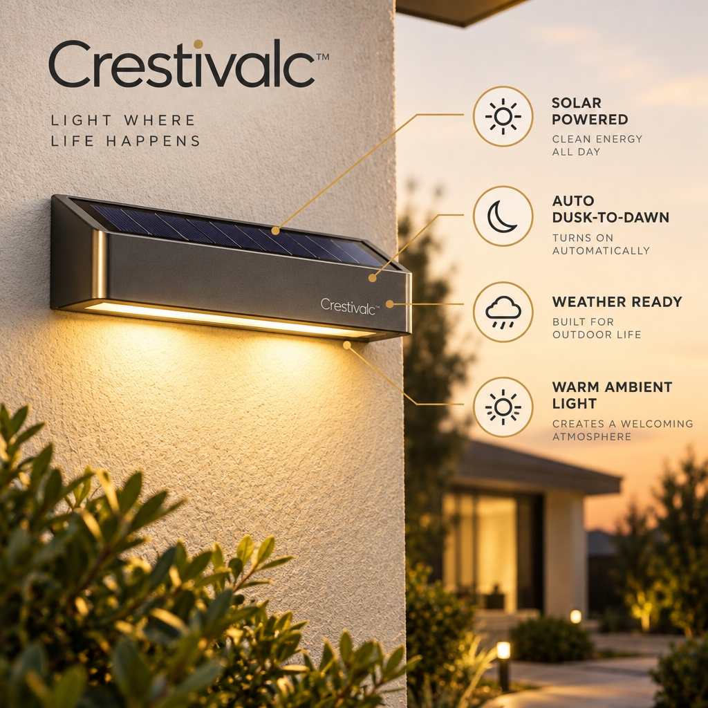 Crestivalc™ Solar Address Light | Automatic Dusk-to-Dawn Outdoor House Number Wall Light