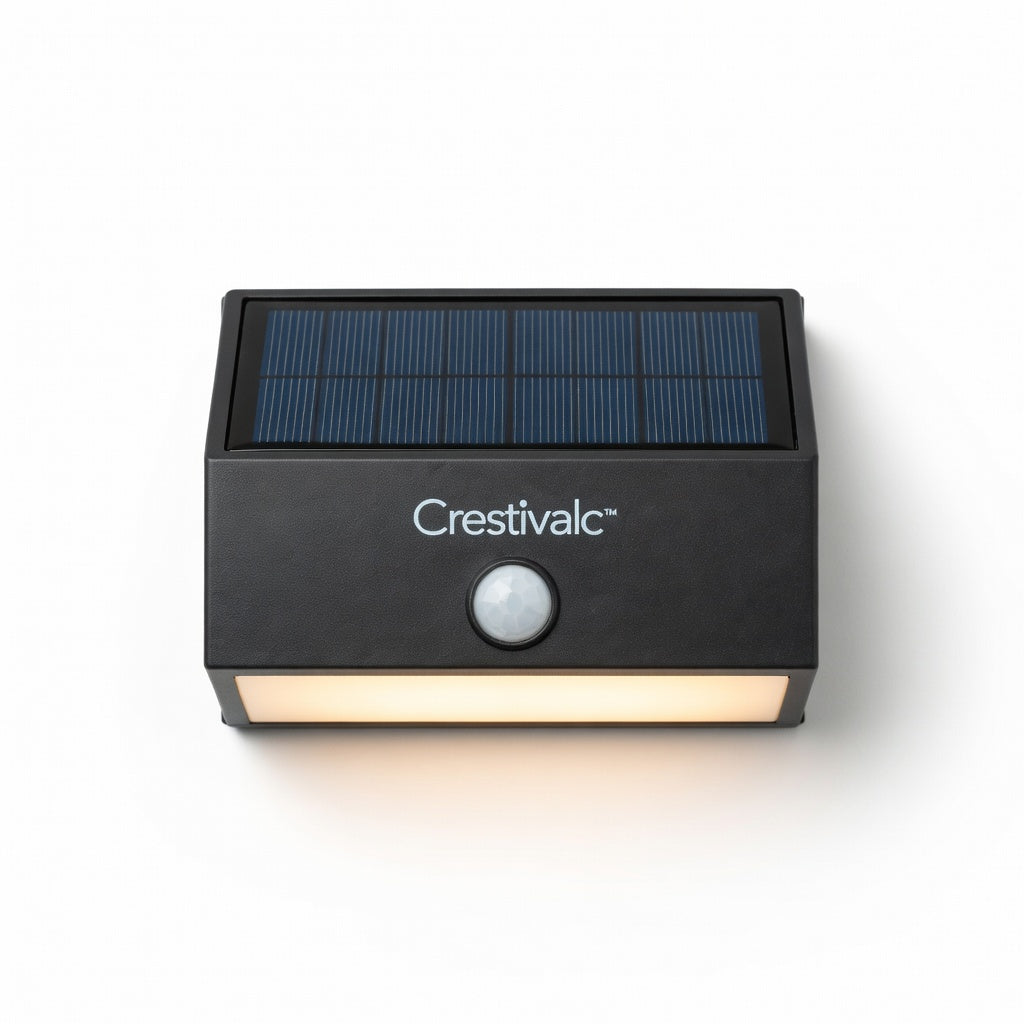 Crestivalic™ Solar Outdoor Wall Light | Automatic Dusk-to-Dawn Weather-Resistant LED Sconce